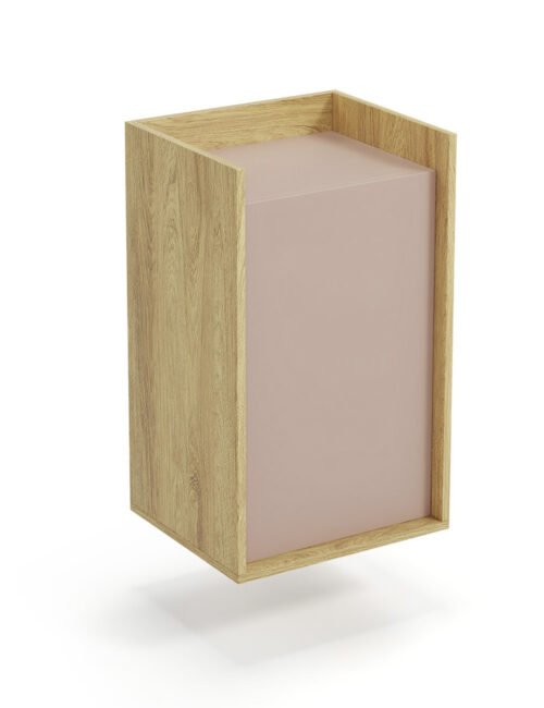 MOBIUS cabinet 1D color: hickory oak/white