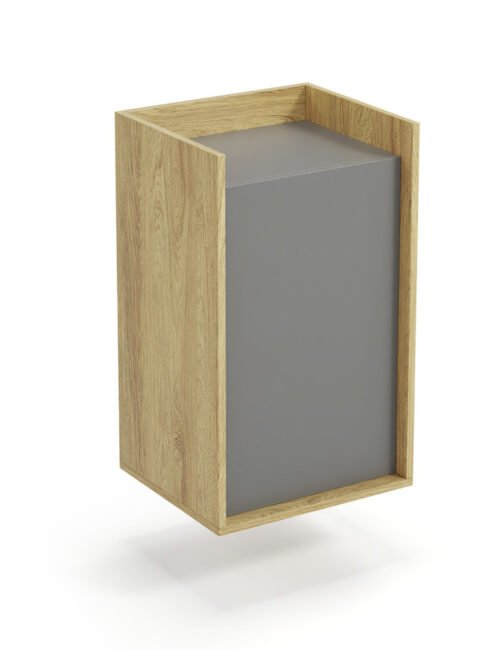 MOBIUS cabinet 1D color: hickory oak/gray