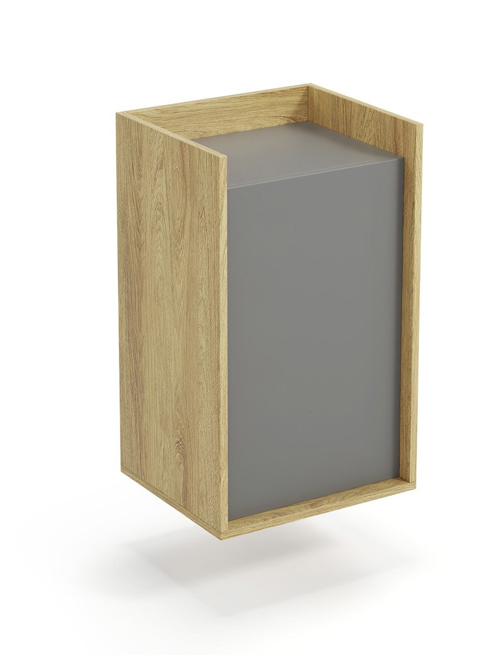 MOBIUS cabinet 1D color: hickory oak/gray