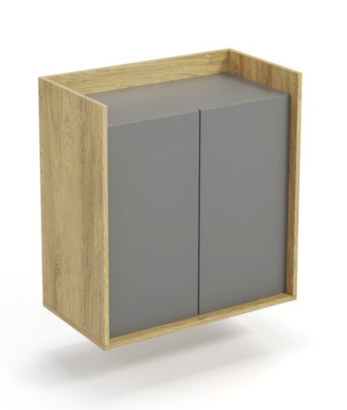MOBIUS cabinet 2D color: hickory oak/gray