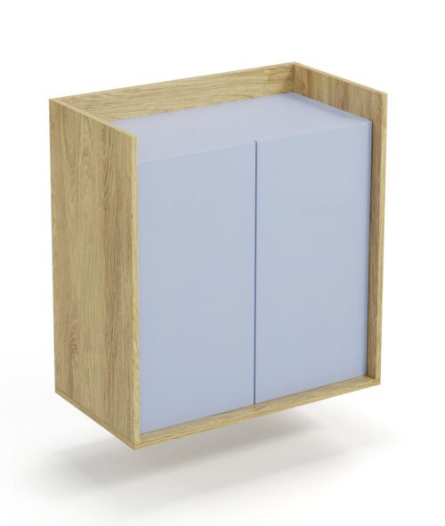 MOBIUS cabinet 2D color: hickory oak/light blue