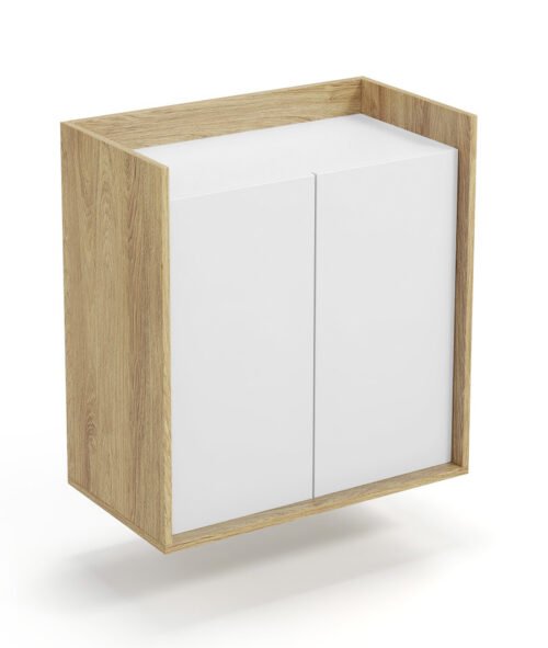 MOBIUS cabinet 2D color: hickory oak/white