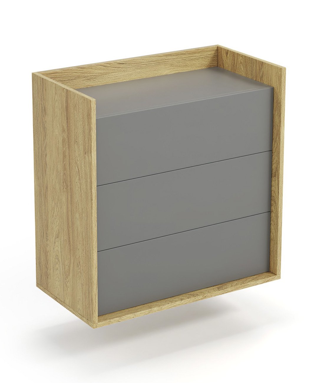 MOBIUS chest of drawers 3S color: hickory oak/gray