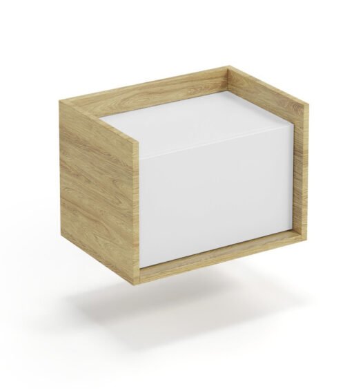 MOBIUS low cabinet 1D color: hickory oak/white