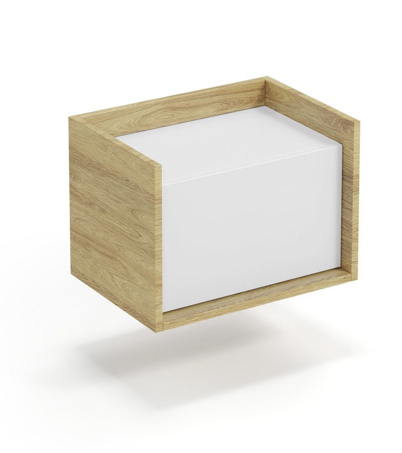 MOBIUS low cabinet 1D color: hickory oak/white