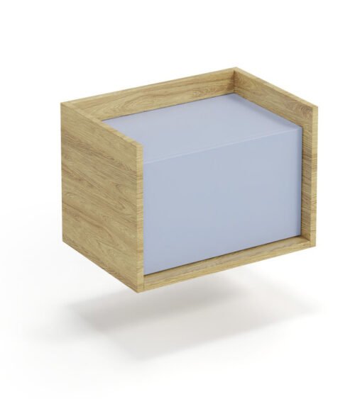 MOBIUS low cabinet 1D color: hickory oak/light blue