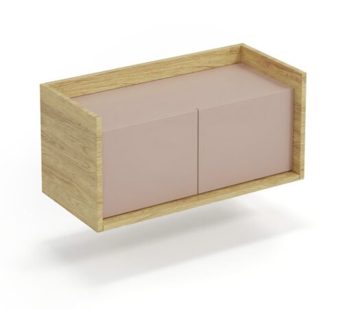 MOBIUS low cabinet 1D color: hickory oak/white