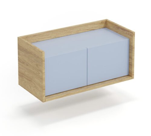 MOBIUS low cabinet 2D color: hickory oak/light blue