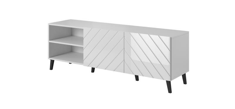 TV stand 150 ABETO matte white/glossy white - Image 2