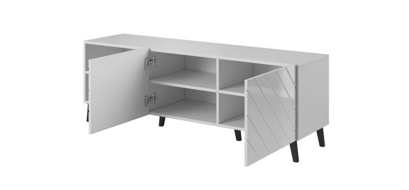 TV stand 150 ABETO matte white/glossy white - Image 3