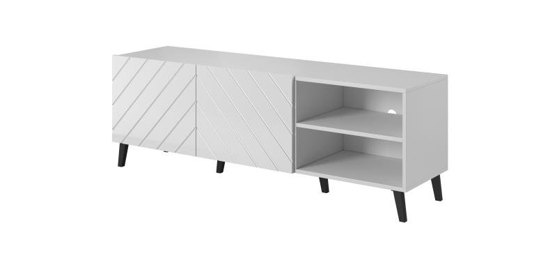 TV stand 150 ABETO matte white/glossy white - Image 4