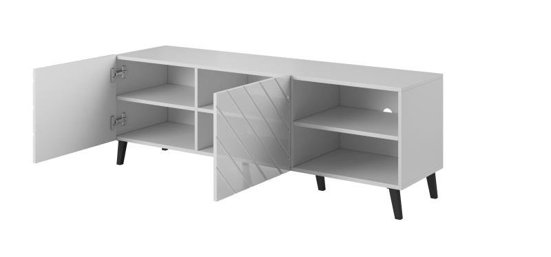 TV stand 150 ABETO matte white/glossy white - Image 5