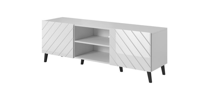 TV stand 150 ABETO matte white/glossy white - Image 6
