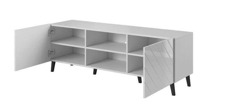 TV stand 150 ABETO matte white/glossy white - Image 7