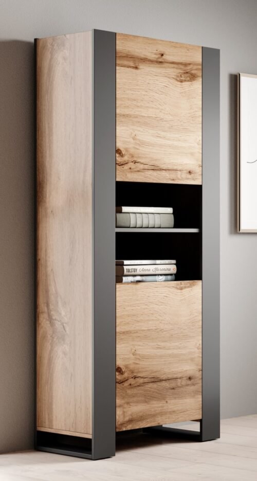 WOOD floor cabinet, wotan/anthracite