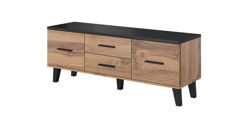 TV stand LOTTA 140 2D2S wotan oak/black - Image 2