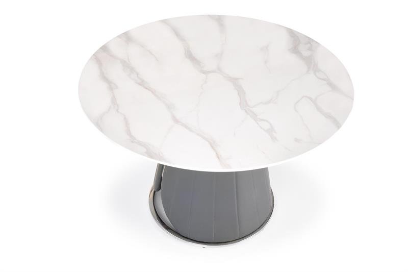 REMIGIO table, white marble, gray legs - Image 2