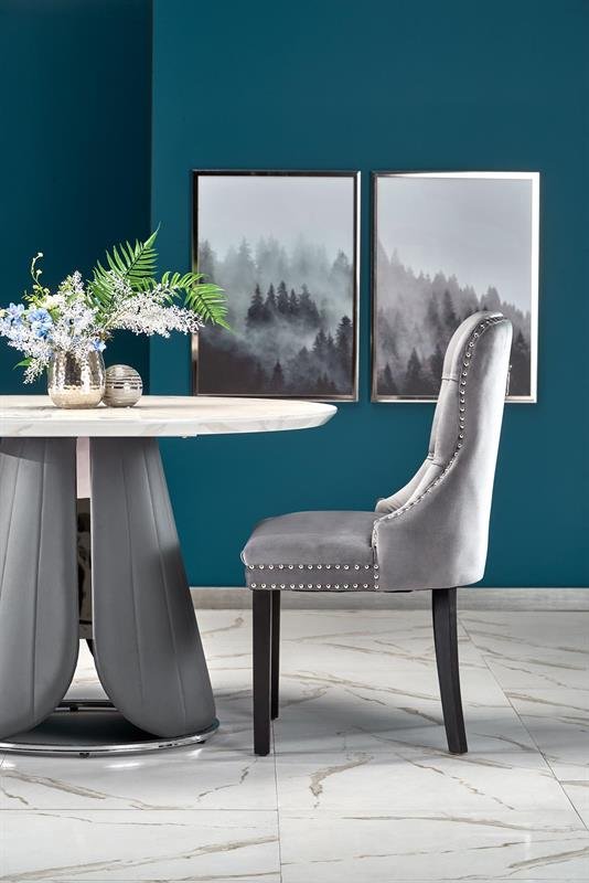 REMIGIO table, white marble, gray legs - Image 10