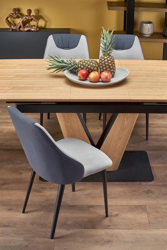 UMBERTO table, natural oak, leg, natural oak/black - Image 3