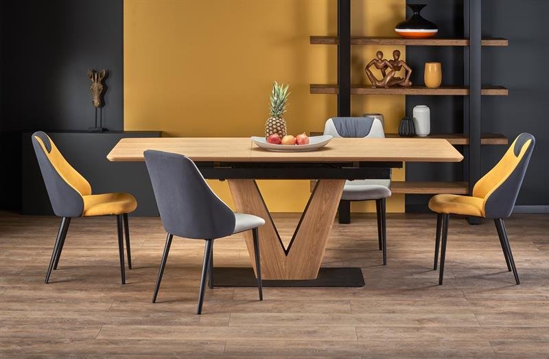 UMBERTO table, natural oak, leg, natural oak/black - Image 4