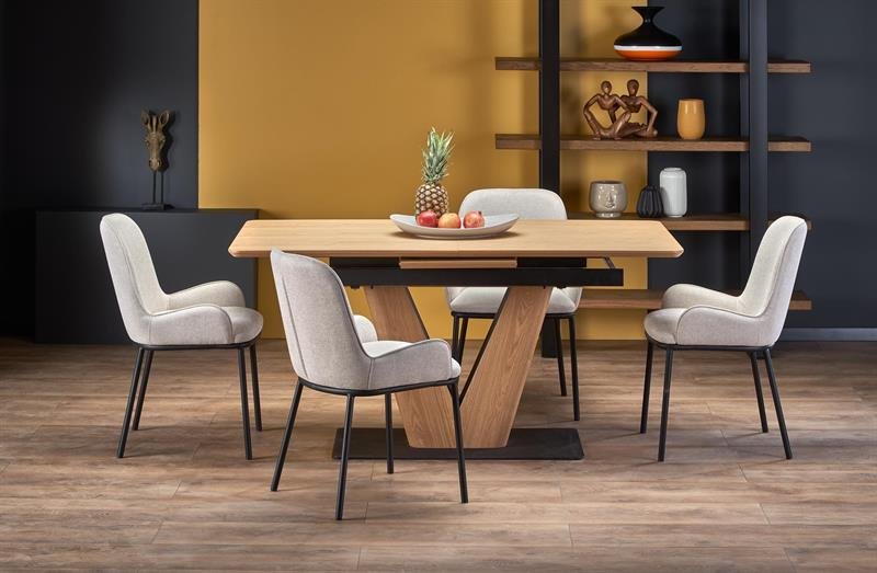 UMBERTO table, natural oak, leg, natural oak/black - Image 7