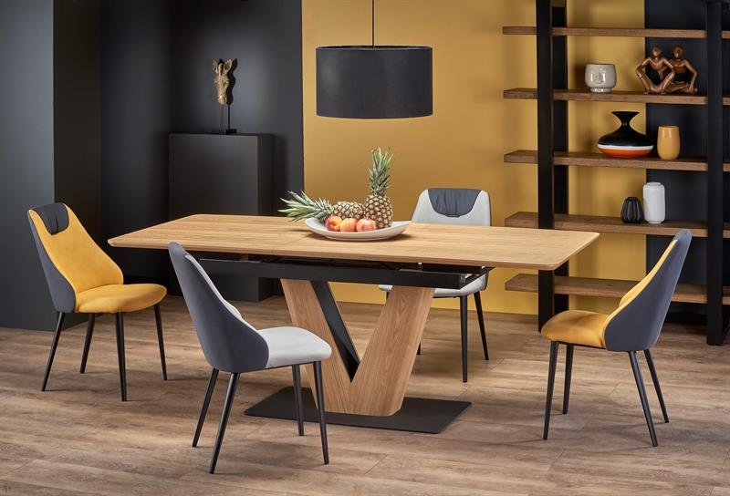 UMBERTO table, natural oak, leg, natural oak/black - Image 8