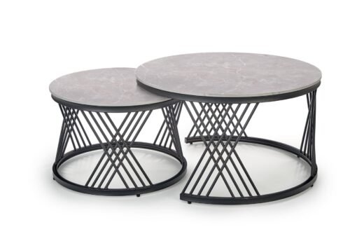 FLAMINGO coffee table set, 2 pcs., grey marble