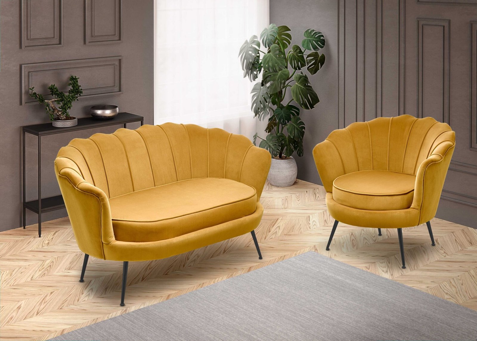 AMORINITO 2 l chair, color: mustard
