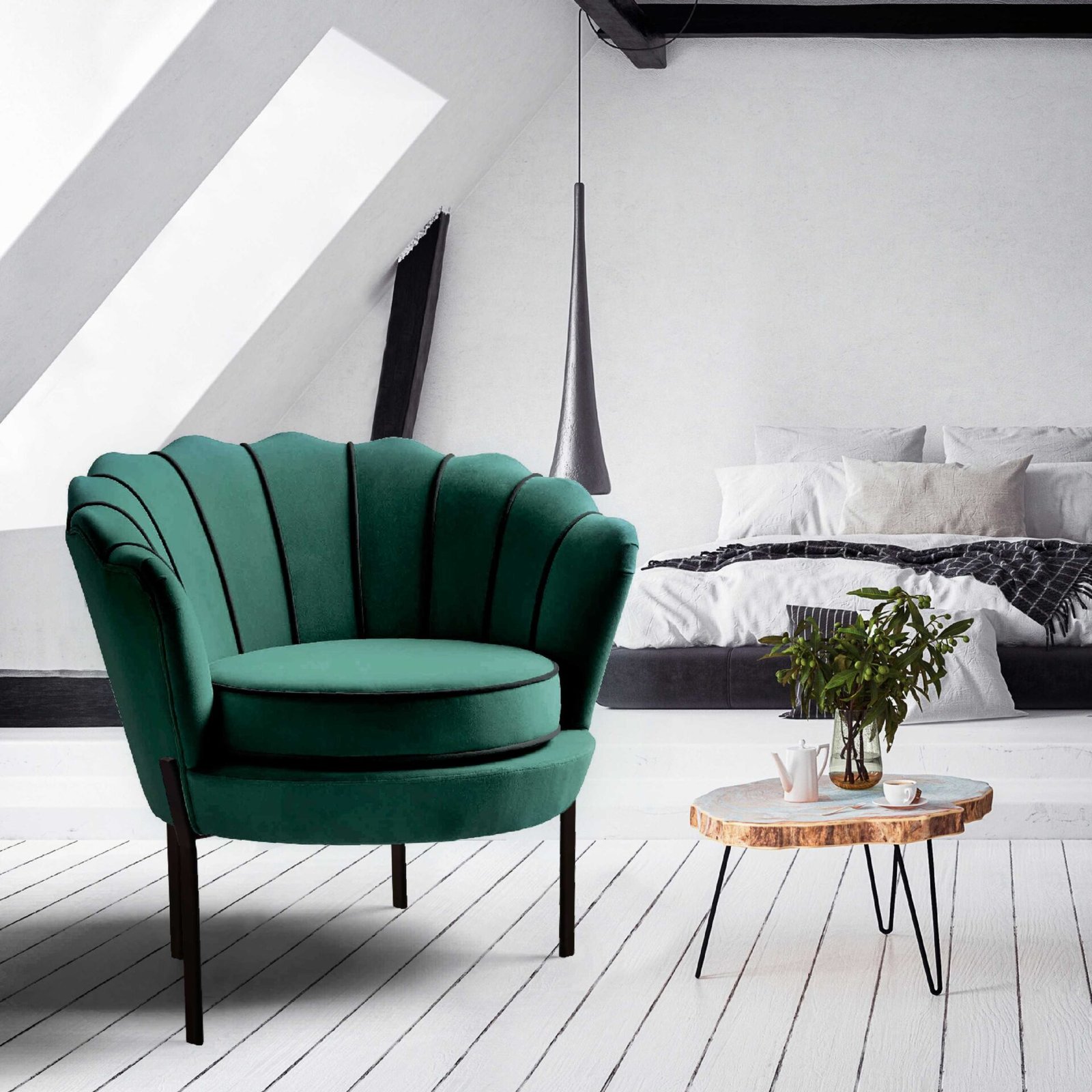 ANGELO leisure armchair dark green/black