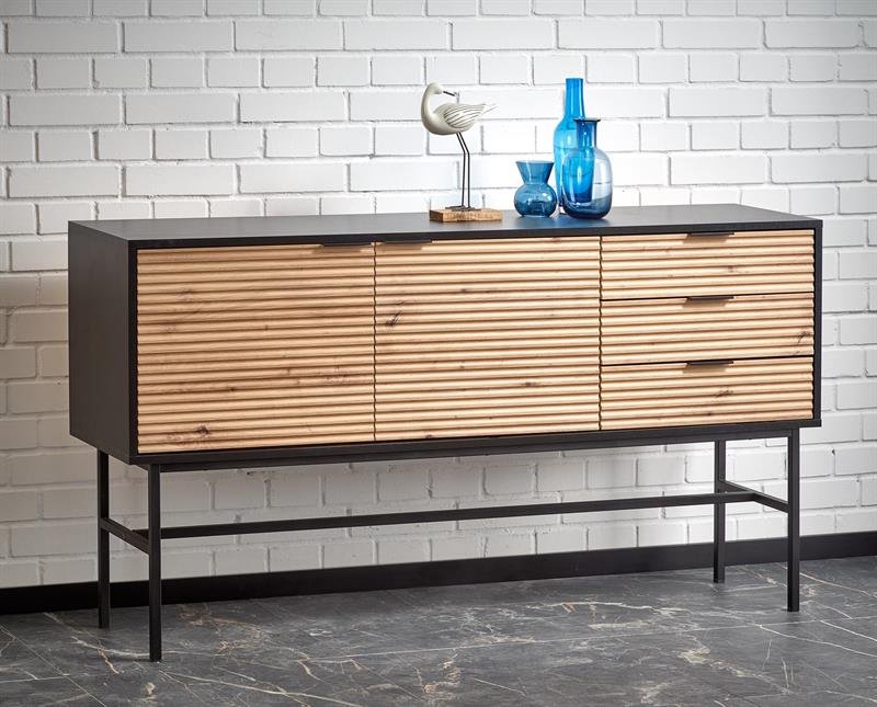 MURANO KM-1 chest of drawers, color: oak/black - Image 3