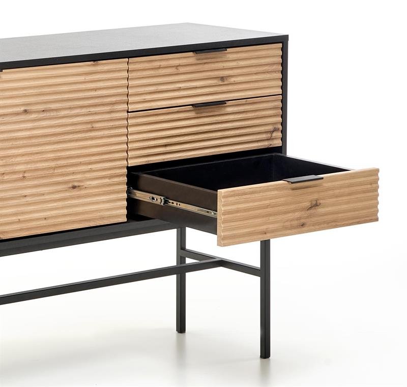 MURANO KM-1 chest of drawers, color: oak/black - Image 5