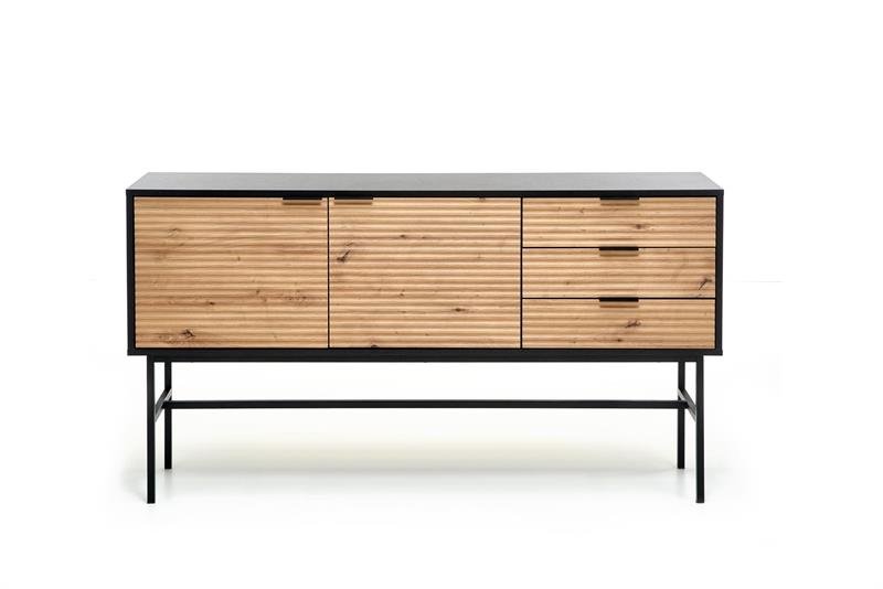 MURANO KM-1 chest of drawers, color: oak/black - Image 7