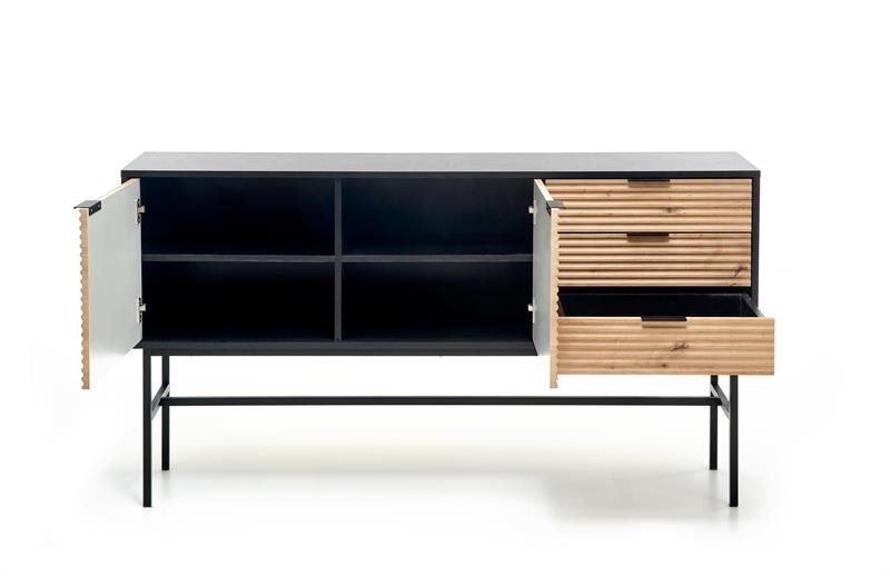 MURANO KM-1 chest of drawers, color: oak/black - Image 8