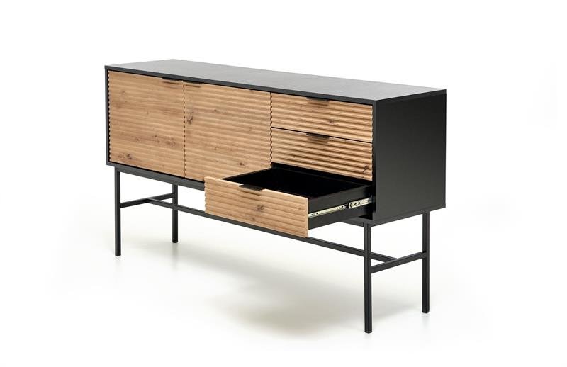 MURANO KM-1 chest of drawers, color: oak/black - Image 9