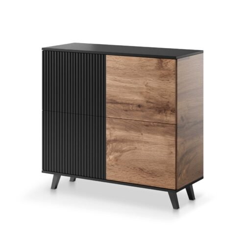 RANDOM KM-2 chest of drawers, color: wotan oak/black