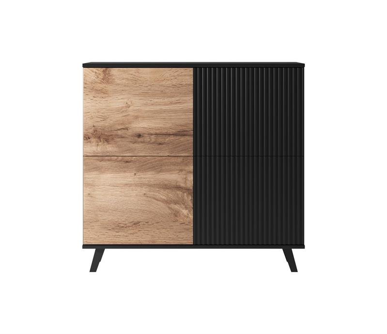 RANDOM KM-2 chest of drawers, color: wotan oak/black - Image 3