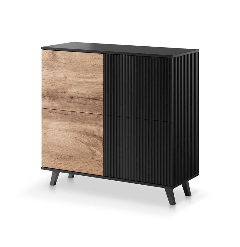RANDOM KM-2 chest of drawers, color: wotan oak/black - Image 6