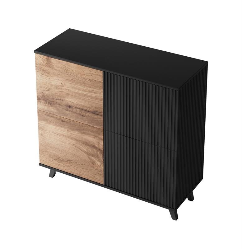 RANDOM KM-2 chest of drawers, color: wotan oak/black - Image 12