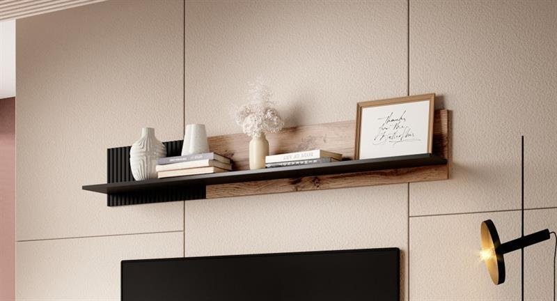 RANDOM P-1 hanging shelf, color: wotan oak/black - Image 3