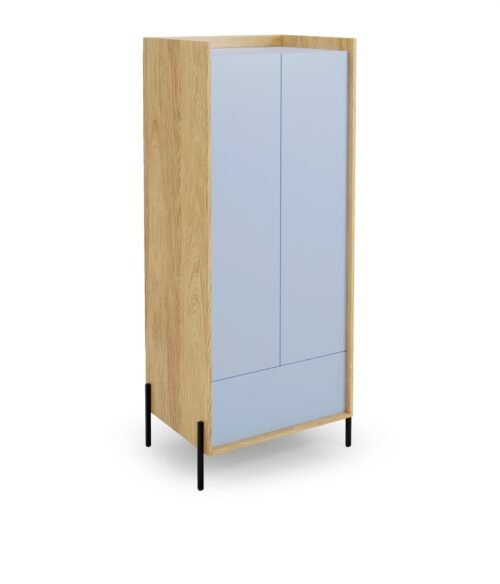 MOBIUS cabinet 2D color: hickory oak/blue horizon