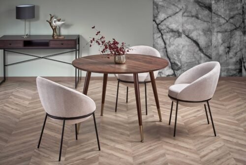 DOMENICO table, walnut/gold