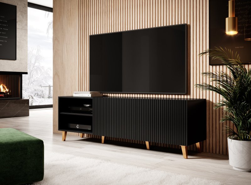 PAFOS TV stand 150 2D2K black/black
