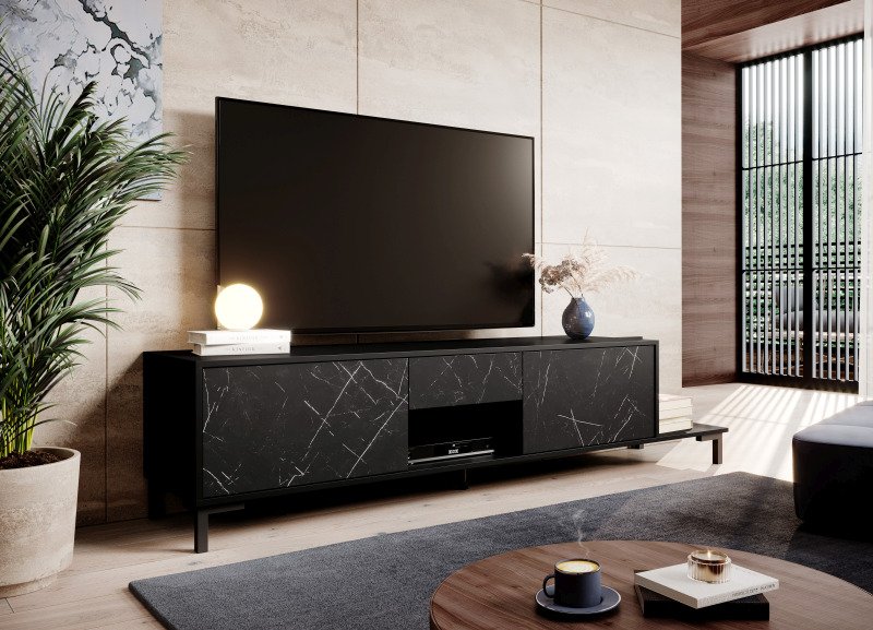 MARBLE TV STAND RTV 2D1S1K black