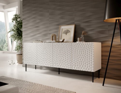 HOLE chest of drawers 190 white matt/white matt