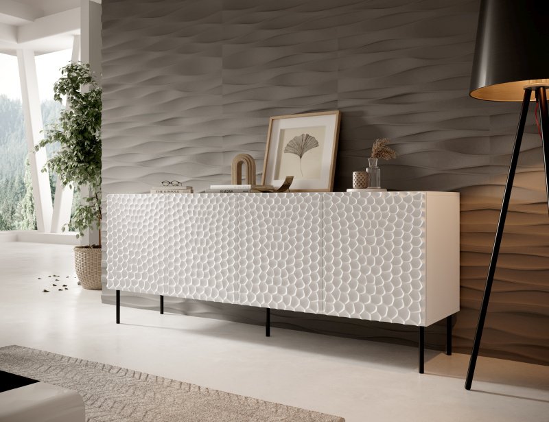 HOLE chest of drawers 190 white matt/white matt