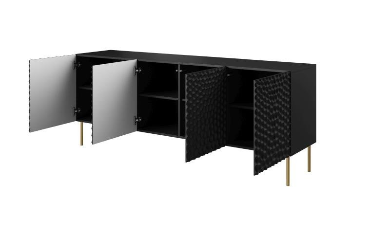 HOLE chest of drawers 190 black matt/black matt - Image 3