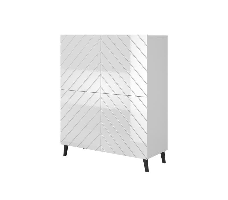 CABINET 100 ABETO matt white/glossy white - Image 2