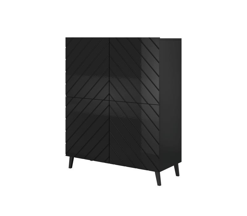 Chest of drawers ABETO matte black/glossy black - Image 2