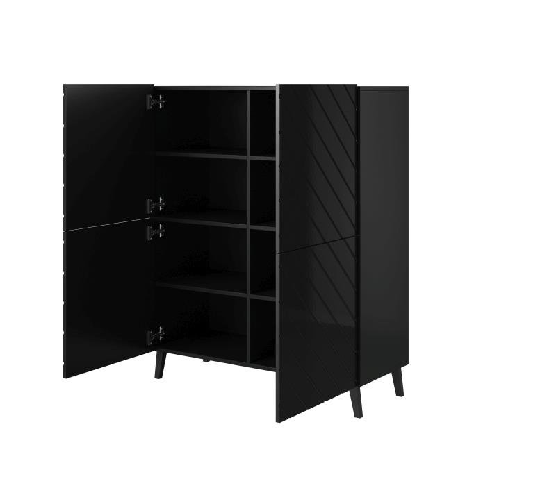 Chest of drawers ABETO matte black/glossy black - Image 3