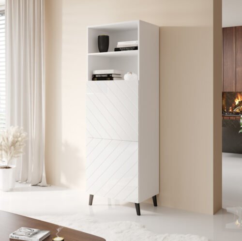 CABINET 60 ABETO matt white/glossy white